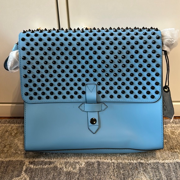 🎀🆕 Blue Studded Leather Crossbody IIIbeca by Joy Gryson - Picture 2 of 10